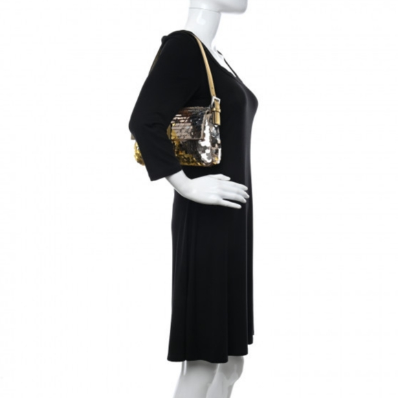 Nicole Miller Sequin Shoulder Bag (Gold) NYE - Picture 10 of 12